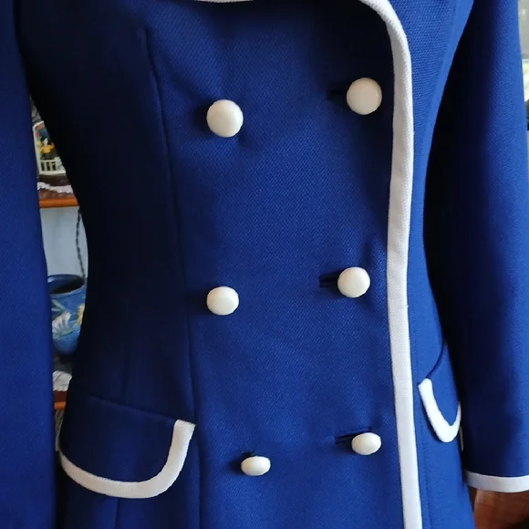 Lilli Ann Vinage 1960s Blue and white dress and jacket sets size S - Picture 2 of 13